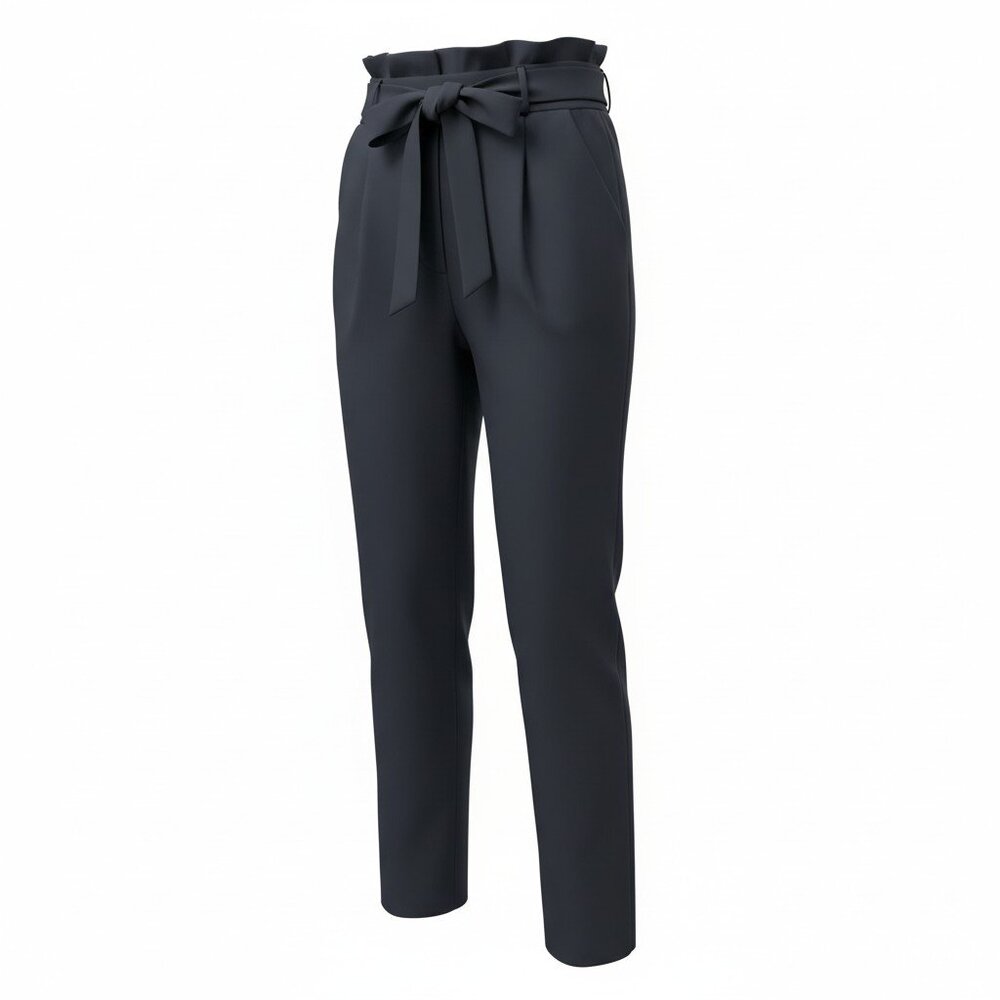 Athleta Skyline Pant II Black Size 2 High Rise Paperbag Waist Tie Belt Travel